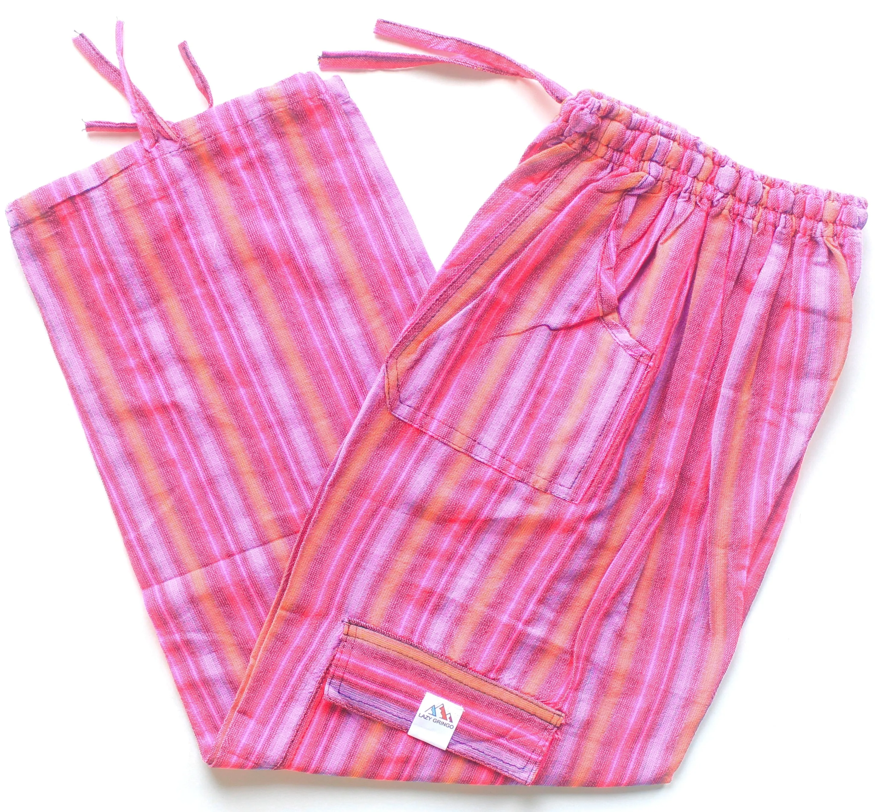 (Medium) Kinda Neon Pink with Orange Stripes 0187