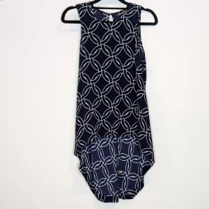 Mister Zimi Navy & White Pattern Sleeveless Tank Top