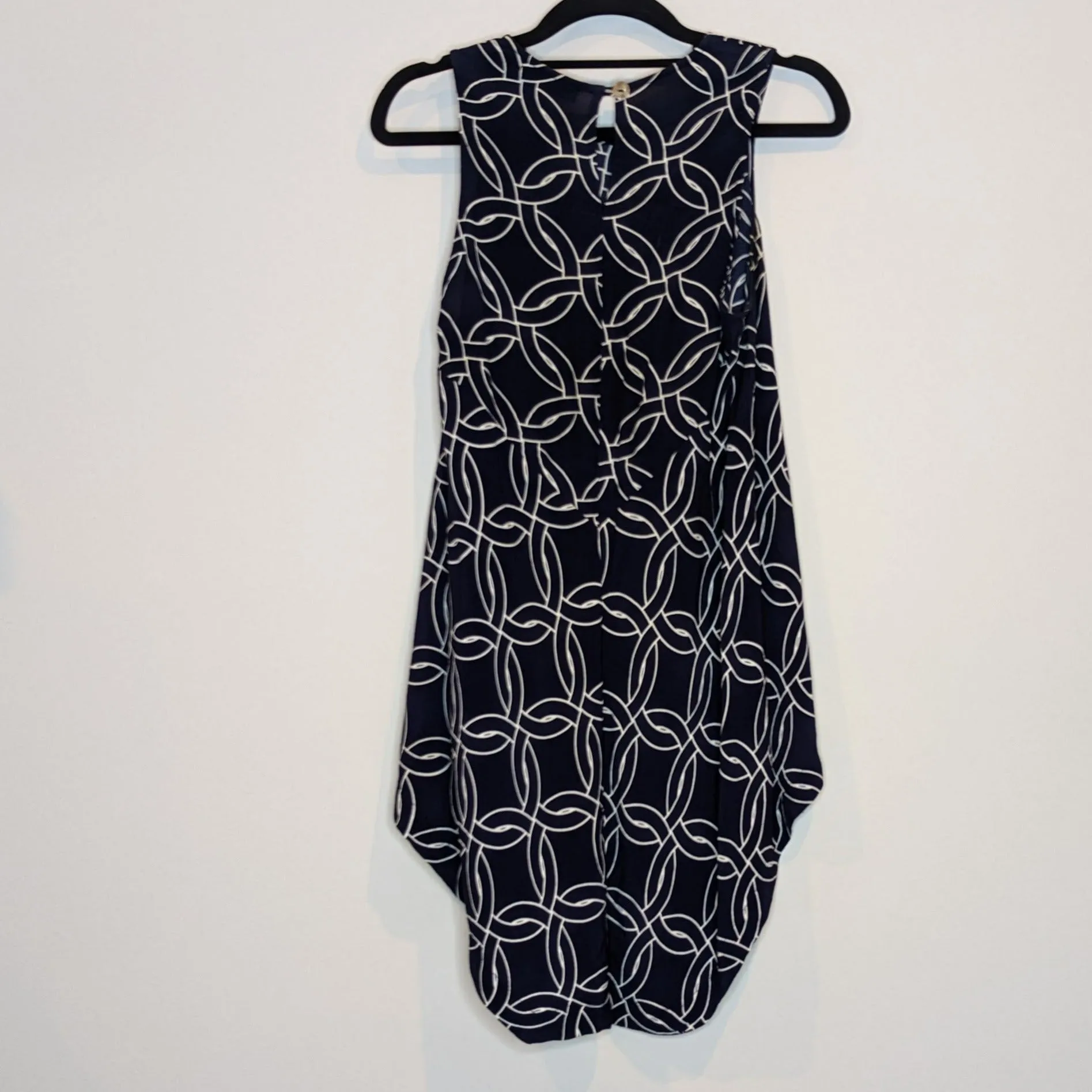 Mister Zimi Navy & White Pattern Sleeveless Tank Top