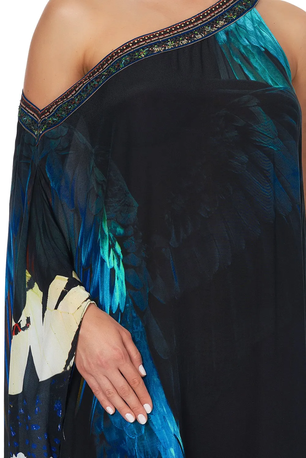 One Shoulder Kaftan W/ Neckband- Night Flight