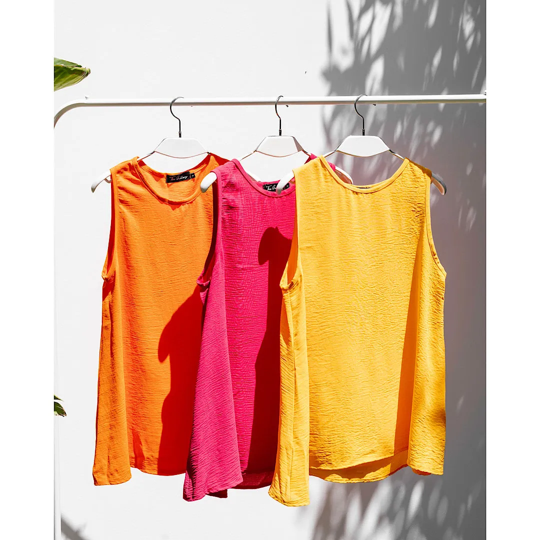 Orange sleeveless basic top