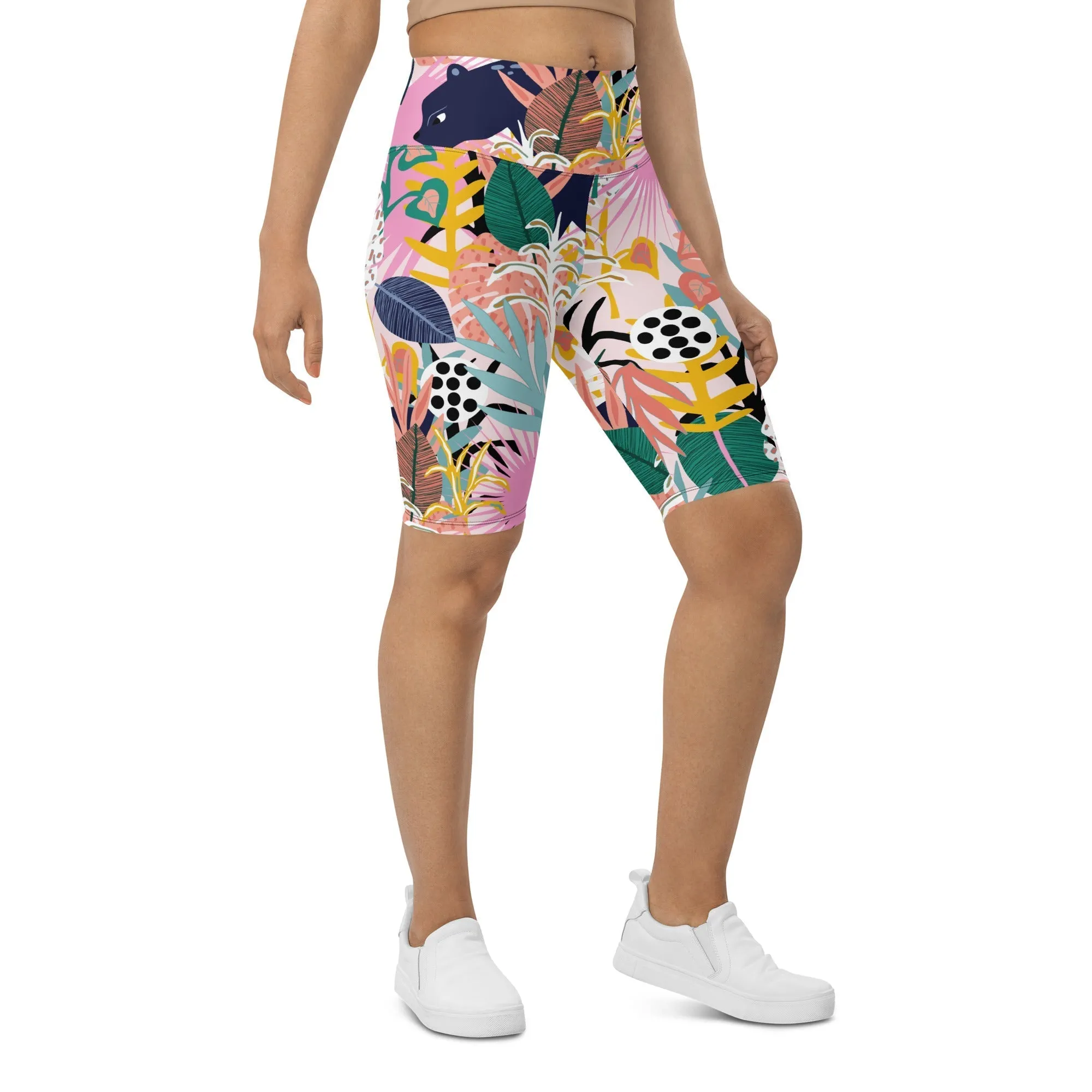 Pastel Tropical Biker Shorts