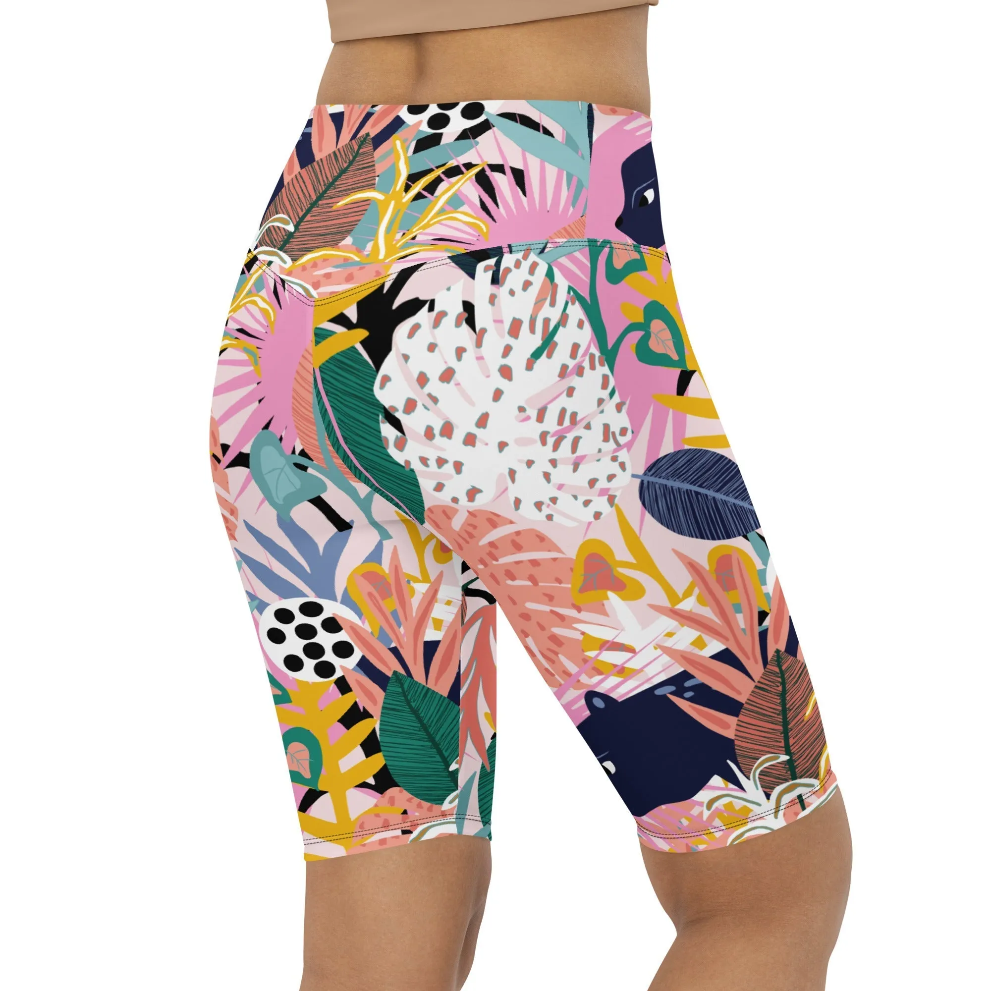 Pastel Tropical Biker Shorts