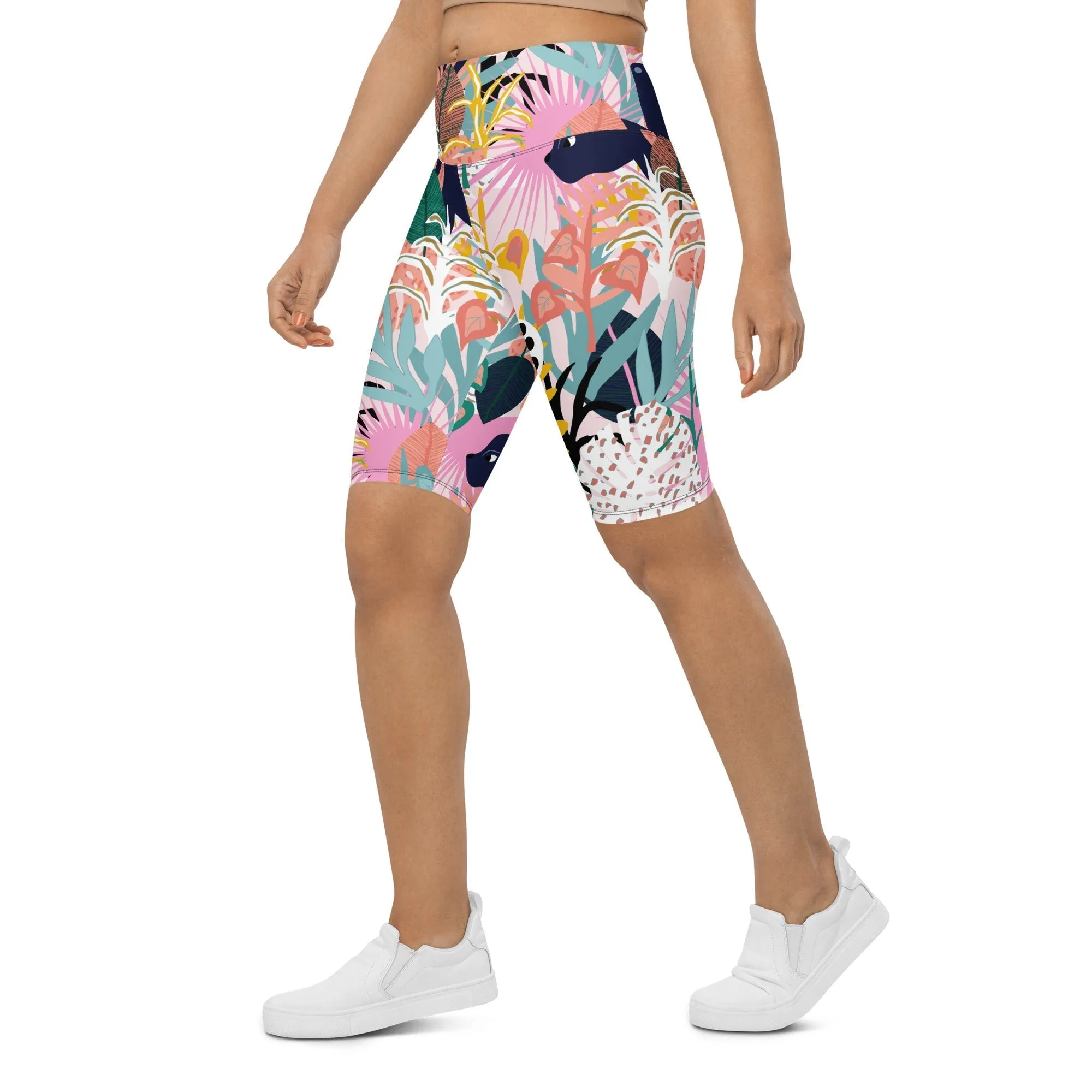 Pastel Tropical Biker Shorts