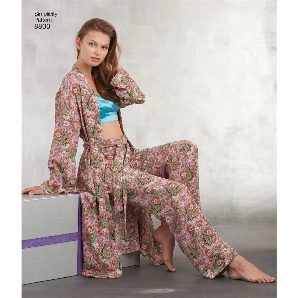 Pattern S8800 Misses' Robe, Pants, Top and Bralette