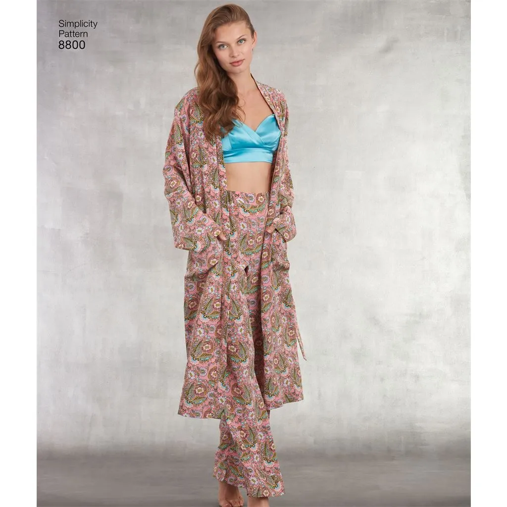 Pattern S8800 Misses' Robe, Pants, Top and Bralette