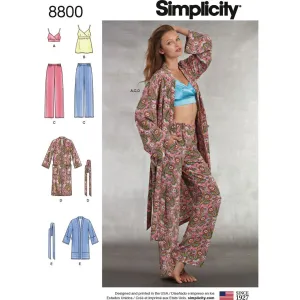 Pattern S8800 Misses' Robe, Pants, Top and Bralette