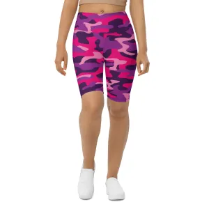 Pink & Purple Camo Biker Shorts