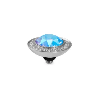 Qudo Tondo Deluxe 13mm Silver Topper - Light Sapphire Shimmer