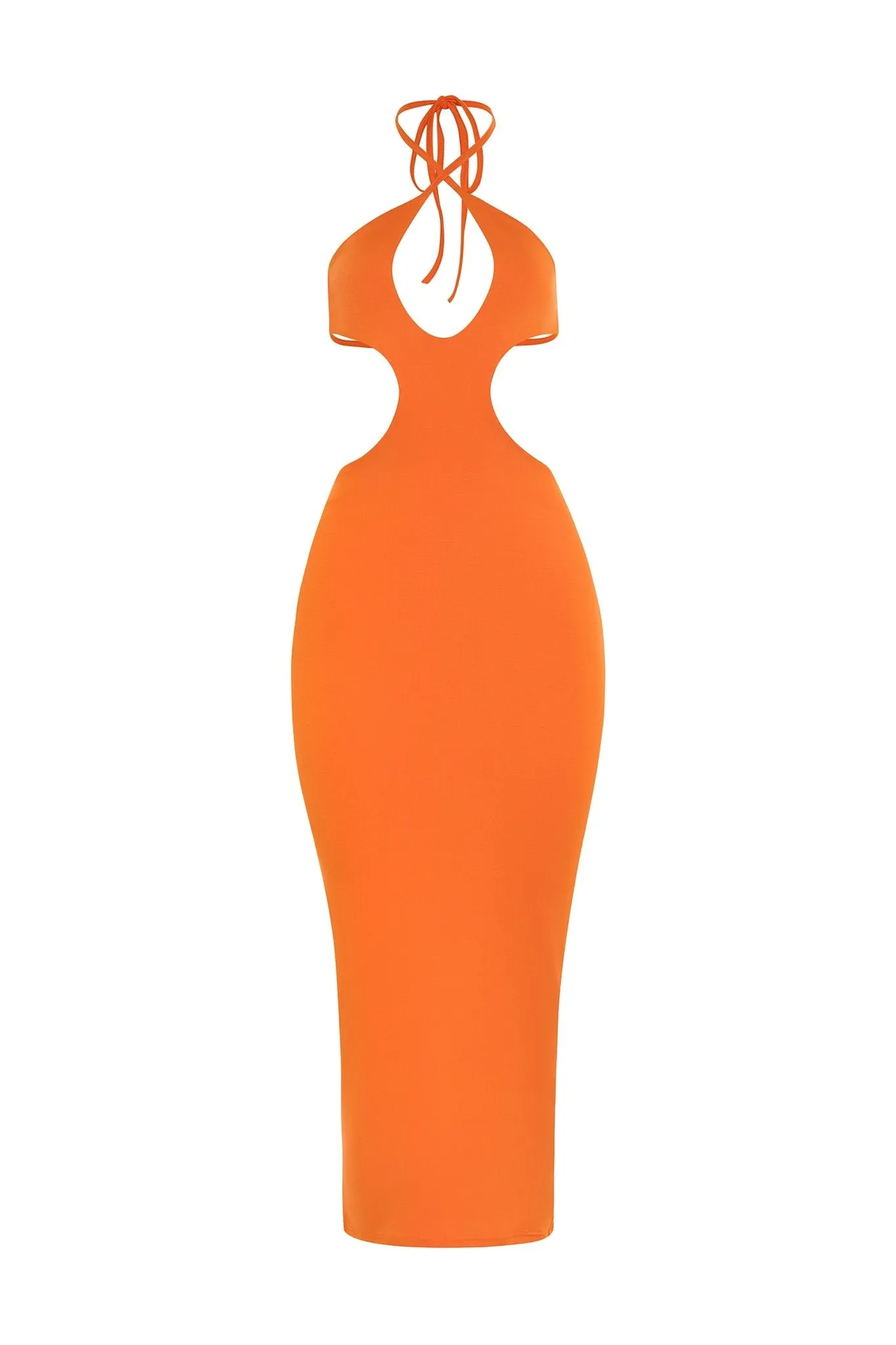 Raphia Backless Halter Dress