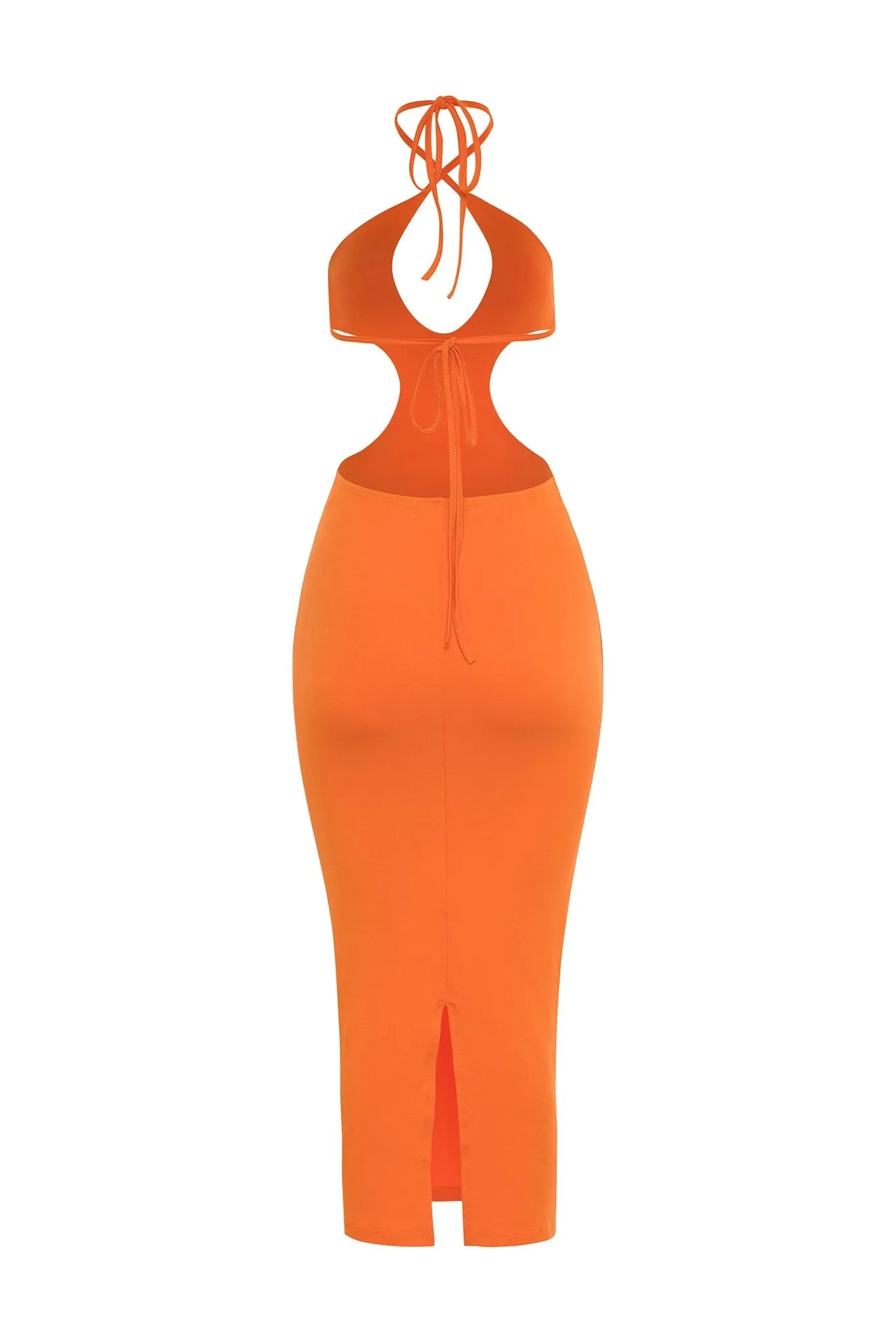 Raphia Backless Halter Dress