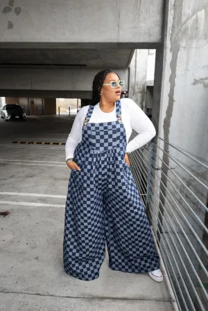 Rock Show Checkered Wide Leg Overalls
