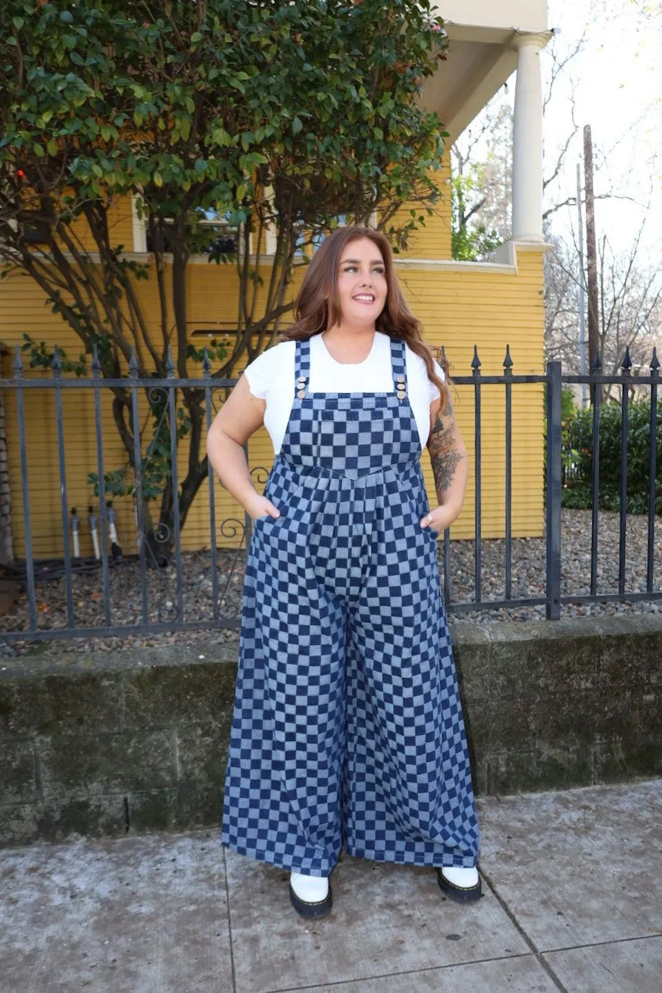 Rock Show Checkered Wide Leg Overalls