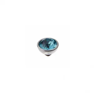Silver 10mm Bottone Ring Top Light Turquoise