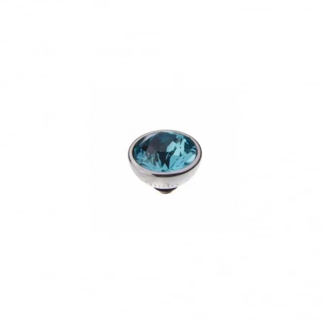 Silver 10mm Bottone Ring Top Light Turquoise