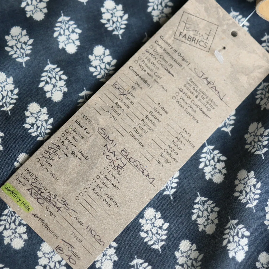Simi Blossom Navy Cotton Voile