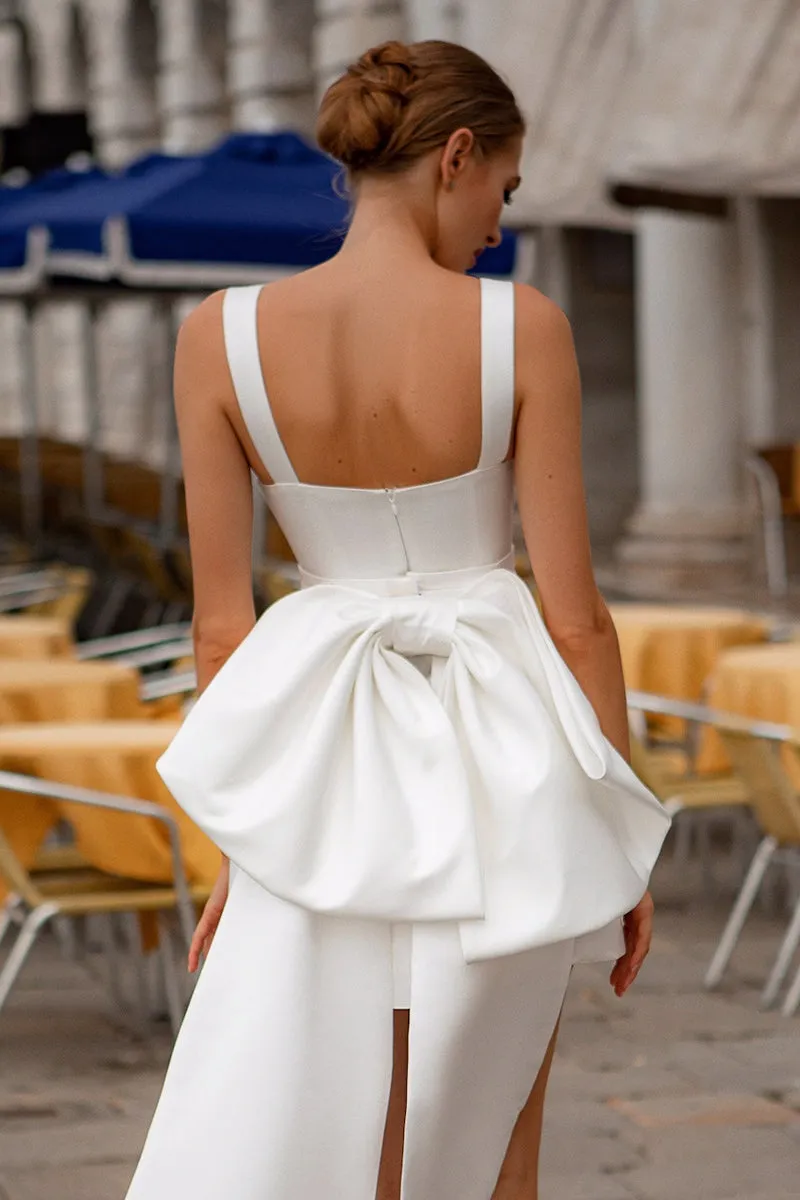 Sophie Back-Bow Graceful Mini Dress