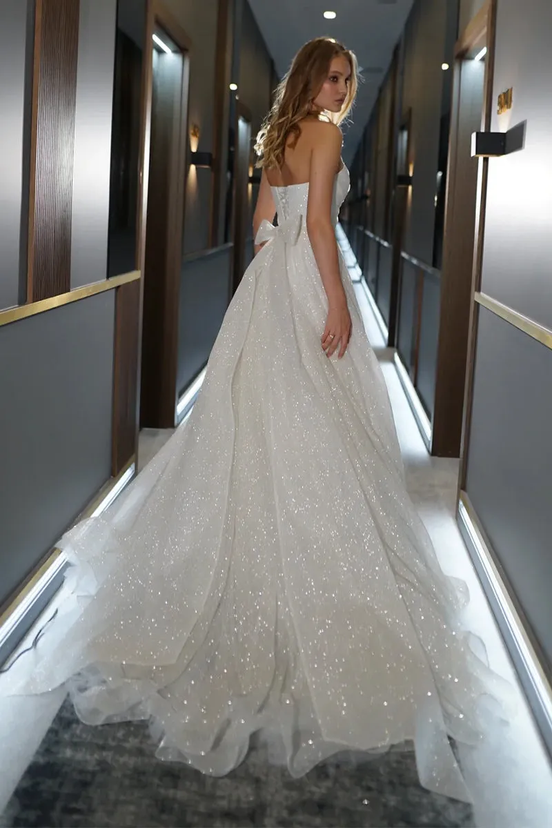 Sparkling Divinity Graceful Strapless Wedding Dress
