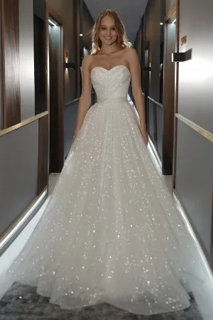 Sparkling Divinity Graceful Strapless Wedding Dress