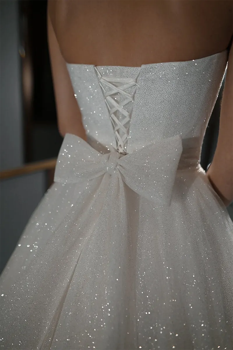Sparkling Divinity Graceful Strapless Wedding Dress