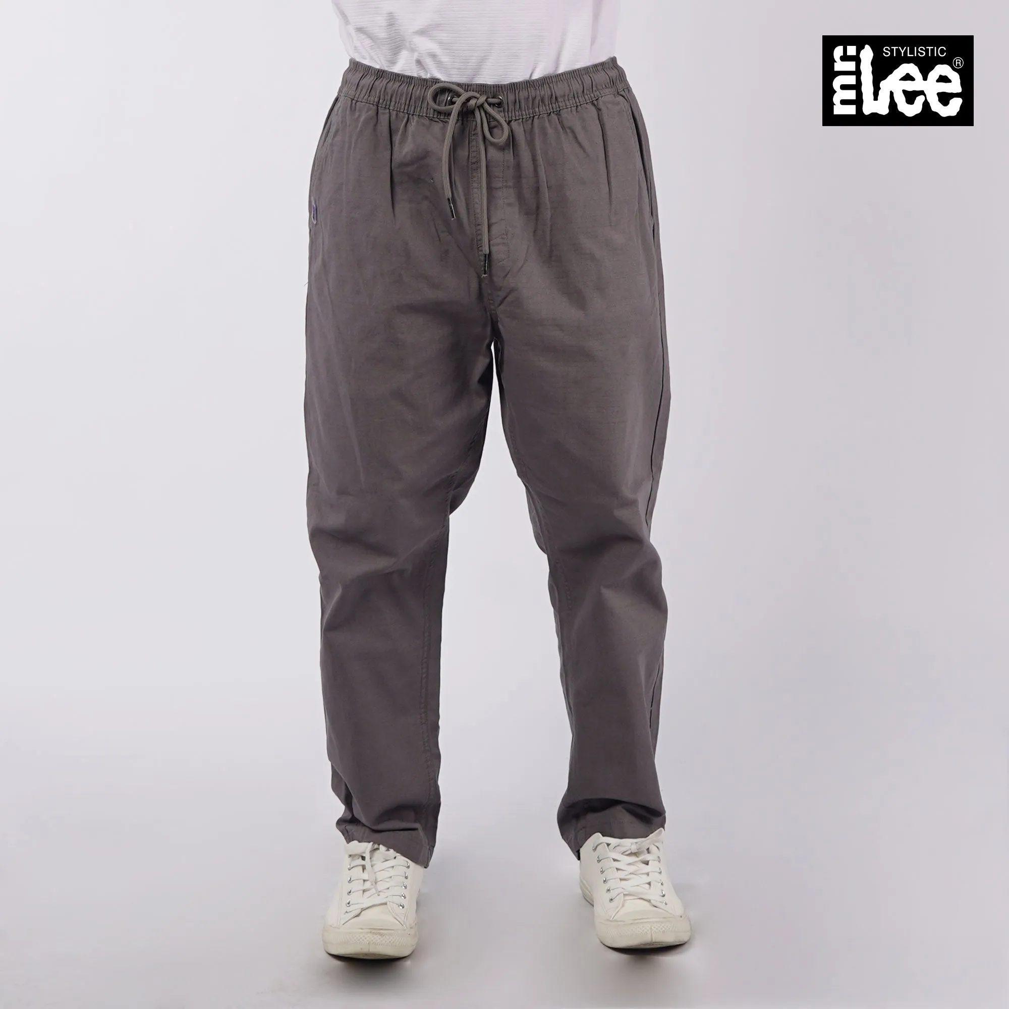 Stylistic Mr. Lee Men's Basic Non-Denim Trouser Pants Mid Waist 155054 (Charcoal Gray)