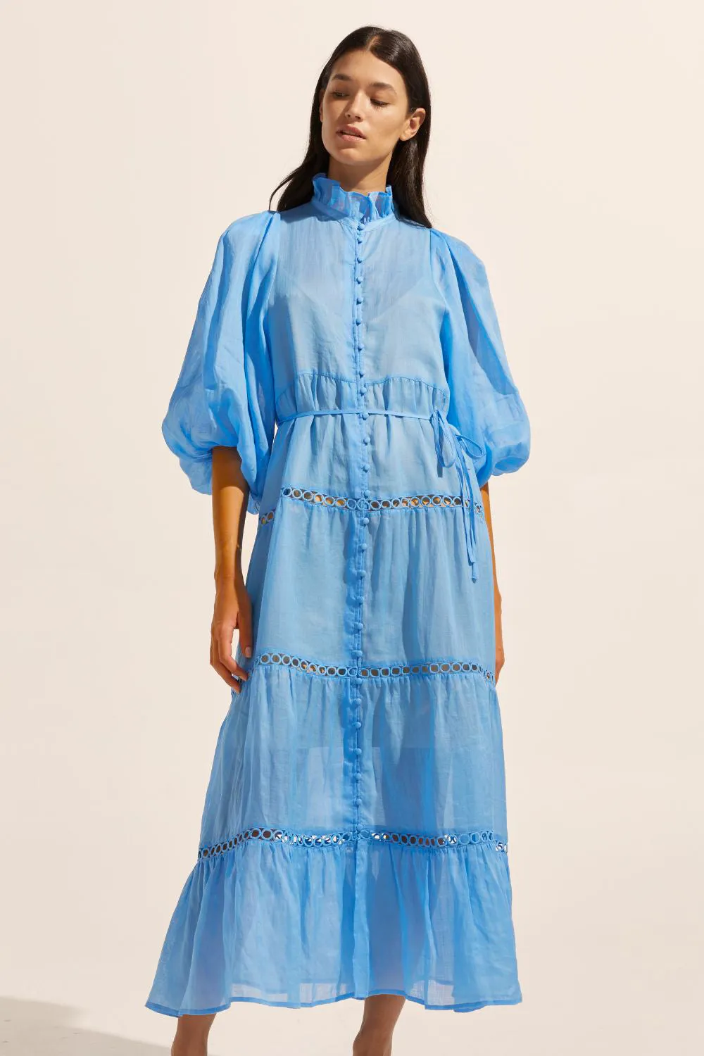 toast dress - peacock
