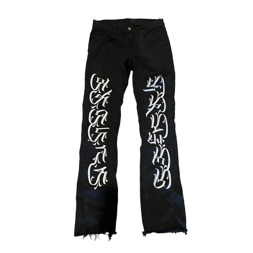 Trendy retro hip hop street loose edge jeans