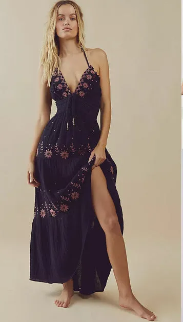 V-Neck Sleeveless Backless summer Maxi Dress