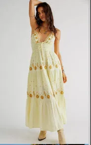 V-Neck Sleeveless Backless summer Maxi Dress