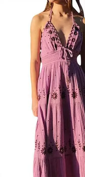 V-Neck Sleeveless Backless summer Maxi Dress